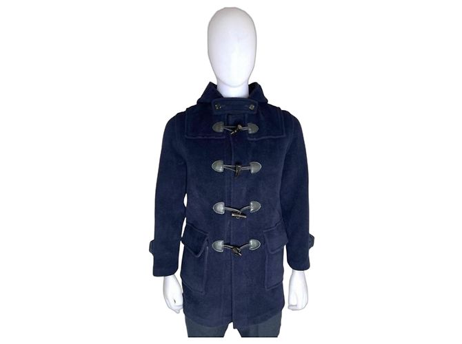 Burberry navy blue wool duffle coat