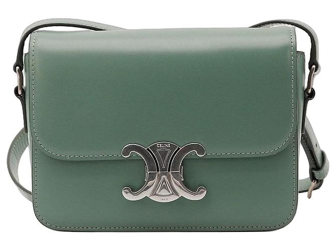 Céline Bolso de hombro Celine Triomphe en piel verde