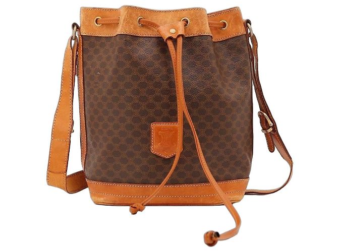 Céline Borsa a secchiello Celine Macadam Monogram Marrone Monogramma