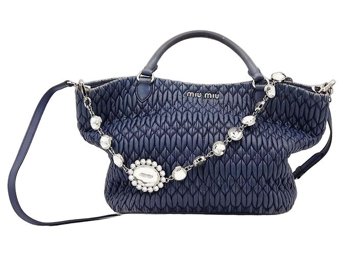 Sac à main Miu Miu Matelassé avec poignée Bleu