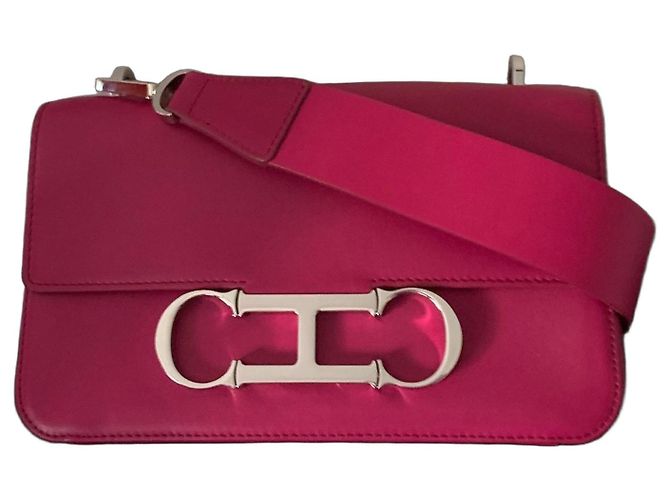 Sac à main Carolina Herrera CH Pink Leather Rose