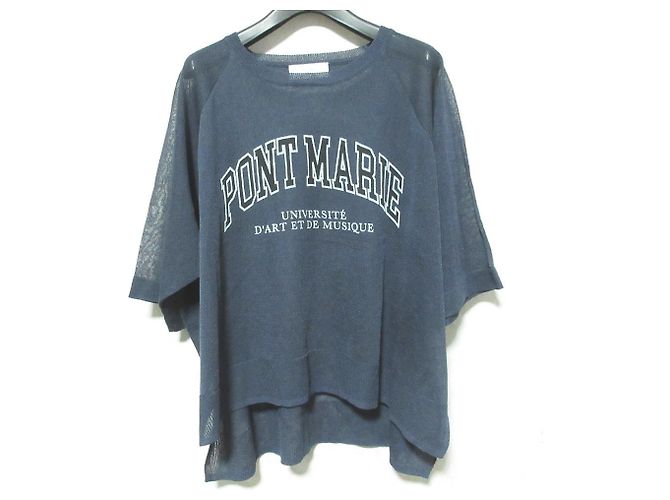 Autre Marque Top de malha transparente com estampado de logo SLOBE IENA