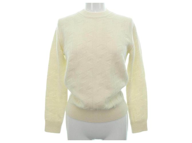 Top de malha de lã Hermès bege