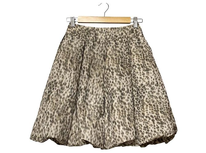 Autre Marque Mini saia Rene em tecido italiano de leopardo Bege