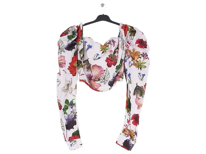 Top corto de algodón blanco con flores Vivienne Westwood