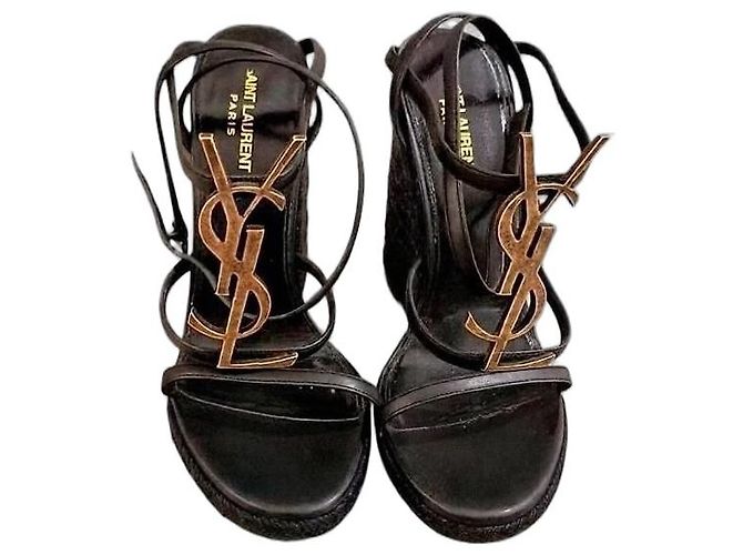 Autre Marque Saint Laurent Cassandra Absatzsandalen Schwarz