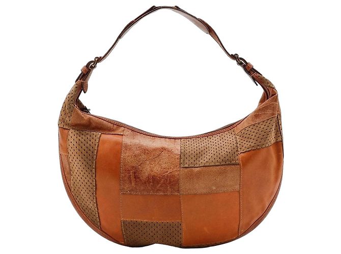 Sac Hobo Patchwork Christian Dior Marron