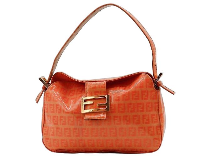 Fendi Zucca Pattern Shoulder Bag Orange
