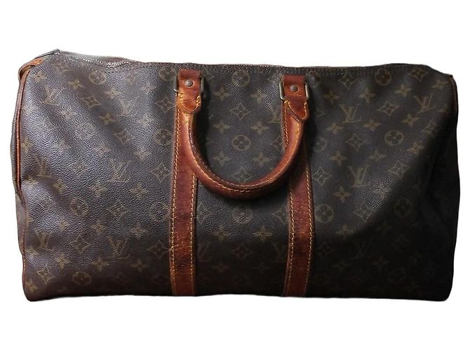 Louis Vuitton Keepall 45 in tela Monogram e pelle Marrone Monogramma