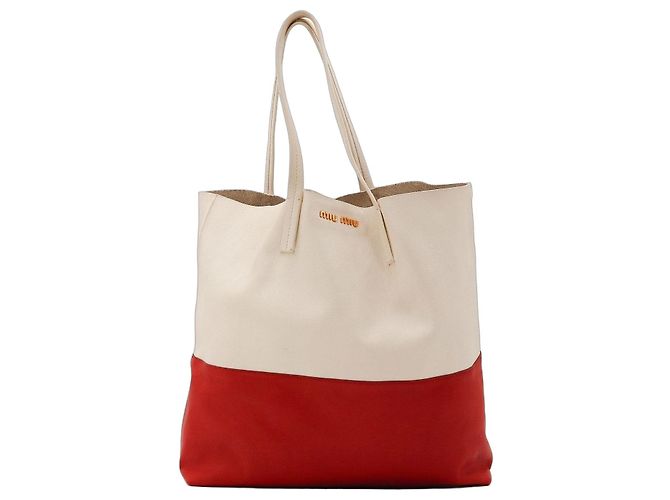 Sac cabas Colorblock Miu Miu Blanc Rouge