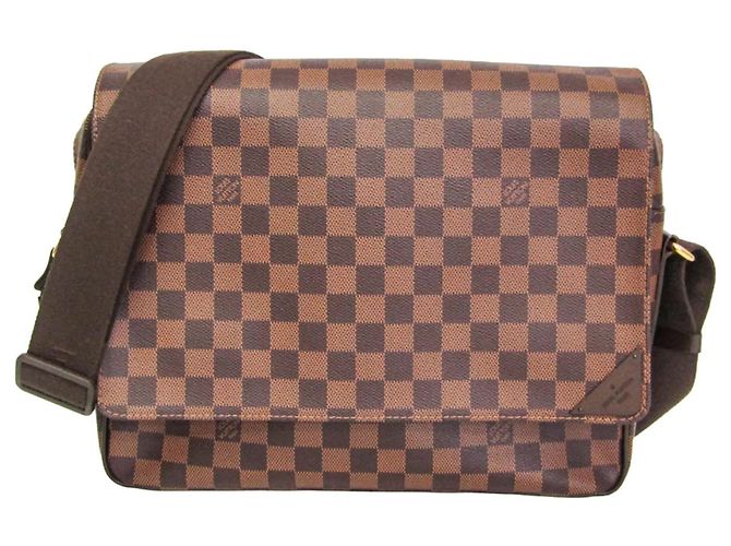Bolsa Messenger Louis Vuitton Damier Shelton MM Marrom Damier ebene