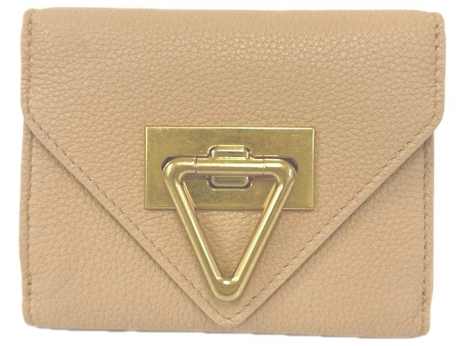 Cartera tri-fold Bottega Veneta Beige