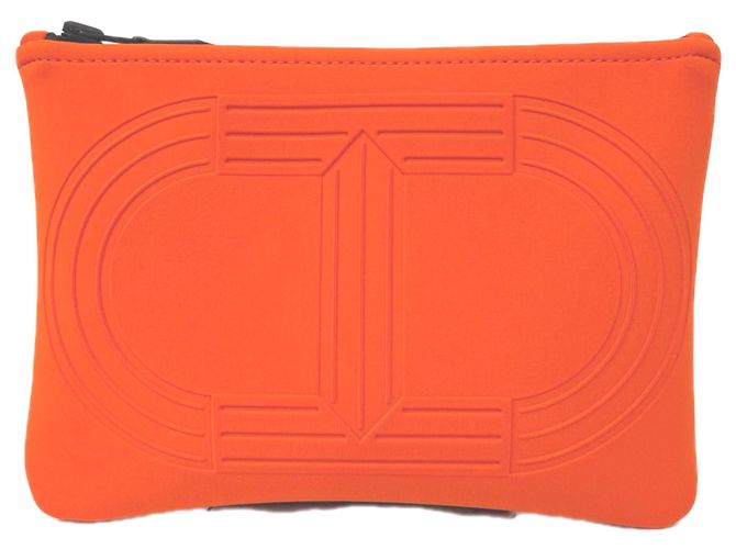 Hermès Hermes NeoBain Flat Pouch PM Nero Arancione
