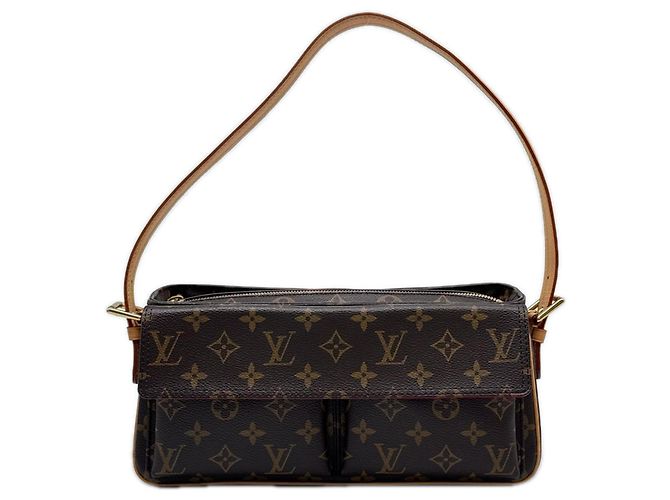 Borsa Louis Vuitton Monogram Viva Cite MM Marrone Beige