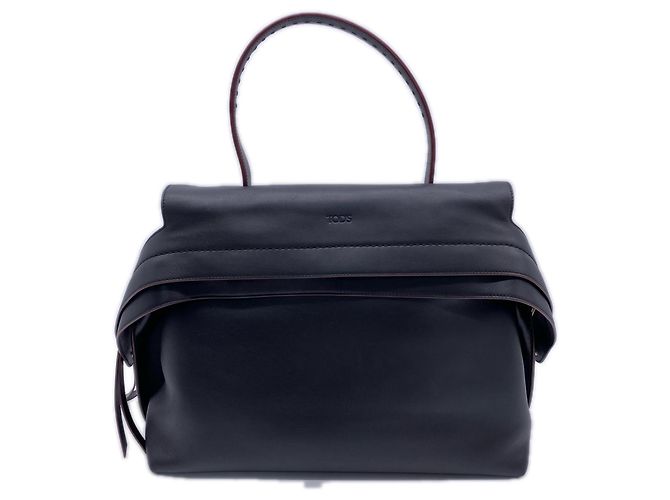 Sac à main Tod's Wave Bag Large Noir Bordeaux