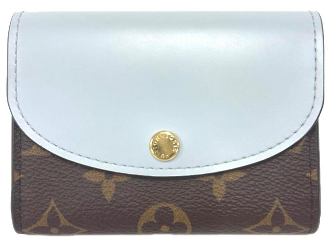 Louis Vuitton Monogram Rosalie Wallet Brown Blue Beige