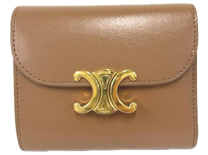 Céline Carteira de Aba Small Triomphe Celine Marrom
