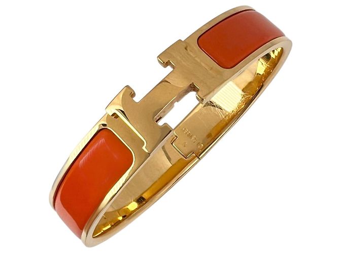 Hermès HERMES Click H Bangle Red Yellow