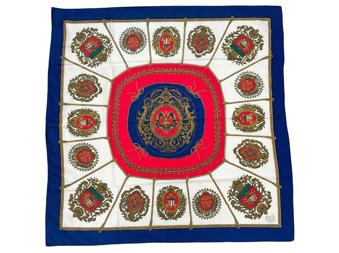 Hermès Hermes Carre 90 Seidentuch Rot Blau
