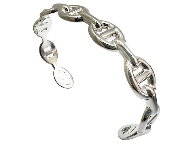 Hermès Hermes Chaine d'Ancre Enchainée Bangle Silvery