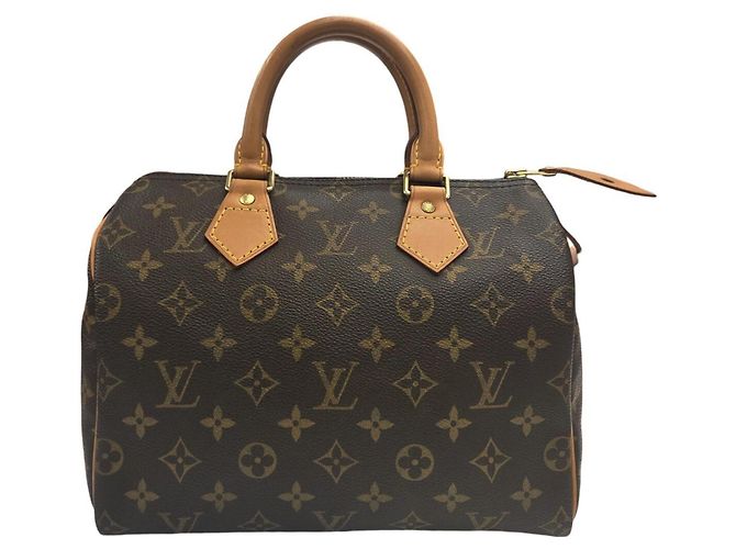 Sac à main Louis Vuitton Speedy 25 Monogram Marron Blanc Monogramme