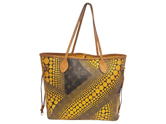 Sac cabas Louis Vuitton Neverfull MM Marron Jaune Monogramme