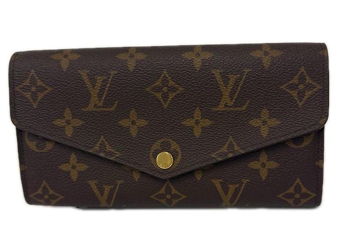 Louis Vuitton Monogram Portefeuille Sarah Long Wallet Brown Beige