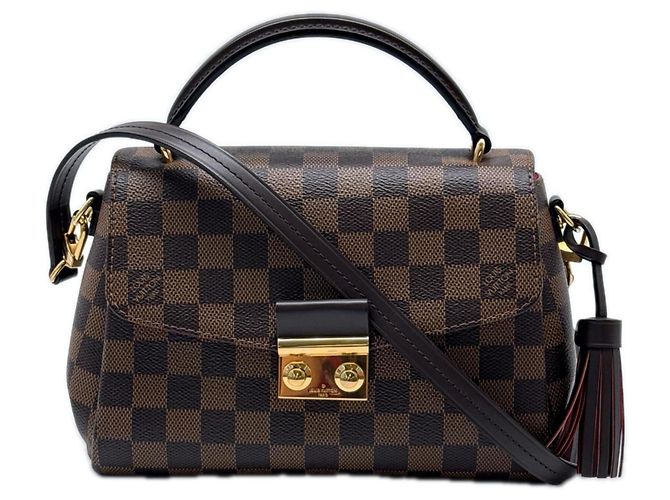 Sac à épaule Louis Vuitton Damier Croisette Marron Noir Beige Damier ebène