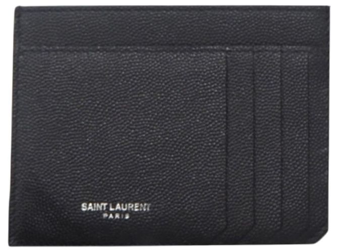 Yves Saint Laurent Black Leather Card Case