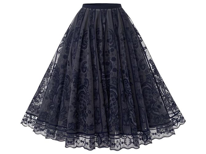 Saia maxi de renda Dior Gris antracita