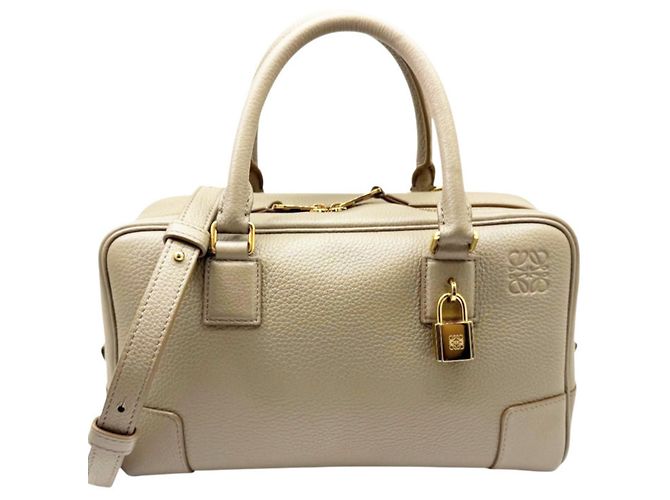 Bolsa Loewe Amazona 23 em pele de vitelo grão macio Bege Areia
