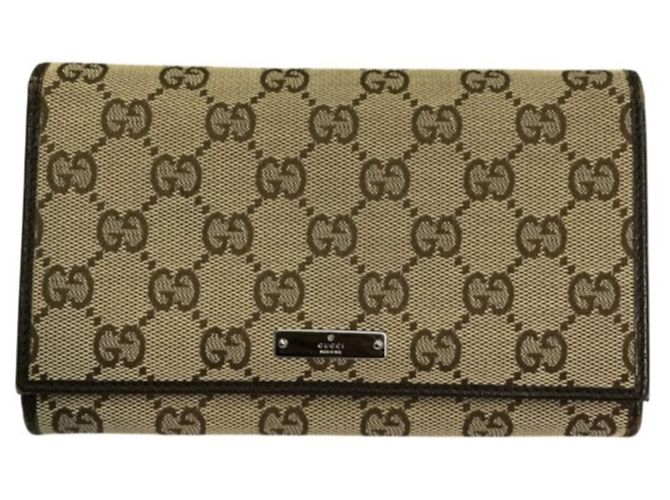 Gucci GG Canvas Langbeutel für Damen Braun Beige