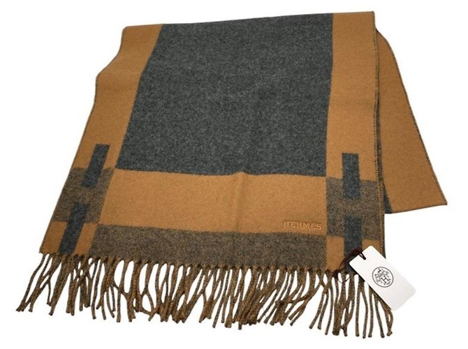 Hermès Hermes H Passant Kaschmir-Schal/Stola Braun Kamel