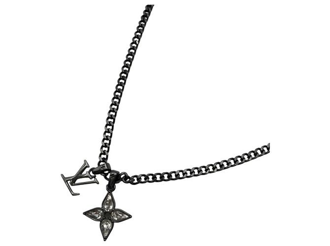 Collana Louis Vuitton LV Initial Monogram Flower Nero
