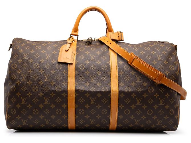 Louis Vuitton Brown Monogram Keepall Bandouliere 60 Marron
