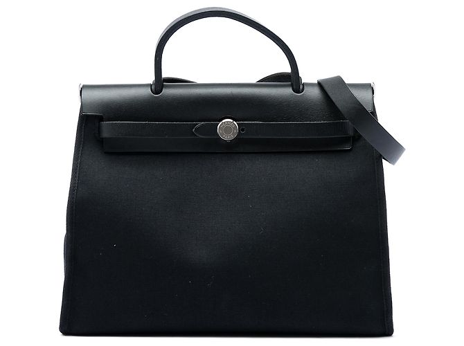 Hermès Black Toile Herbag PM Noir