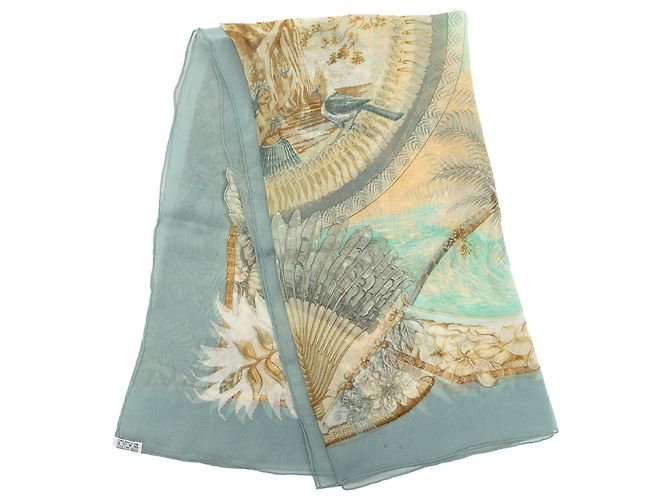 Foulard di seta Hermès Blue Aloha 90 Blu chiaro