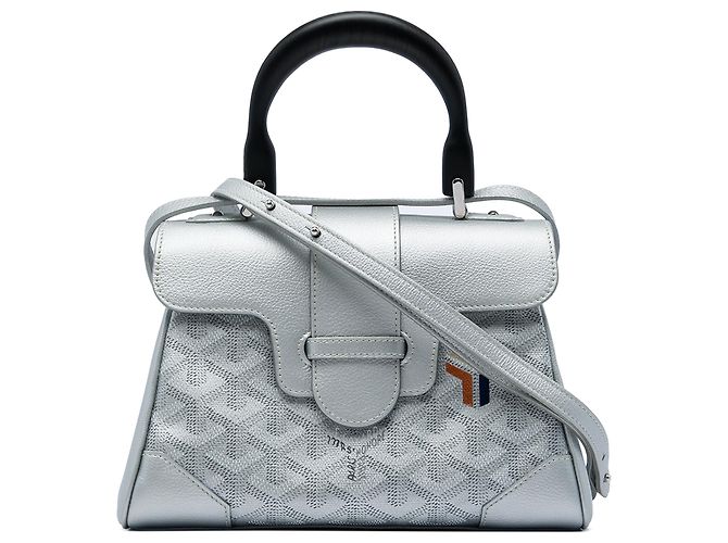 Goyard Silver Mini Goyardine Precious Metals Saigon Souple Argento