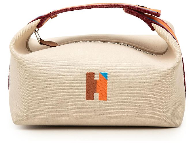 Étui Pavillon Hermès Brown Small Toile Bride A Brac H Marron Beige