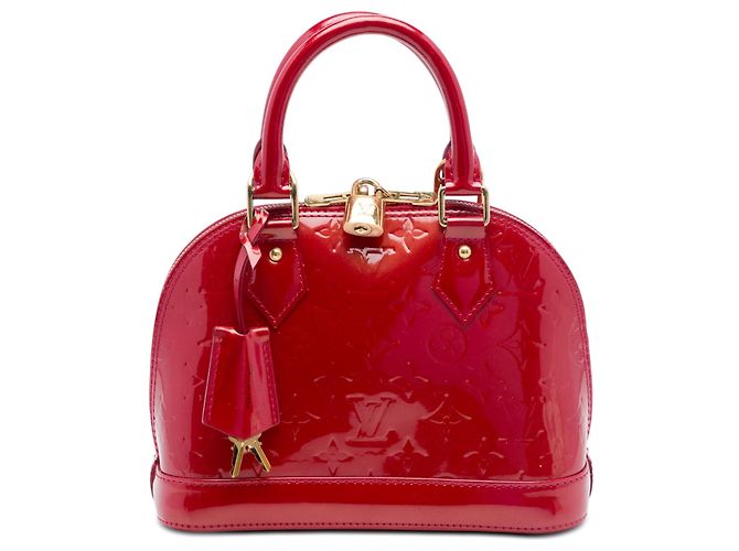 Louis Vuitton Red Monogram Vernis Alma BB Rot