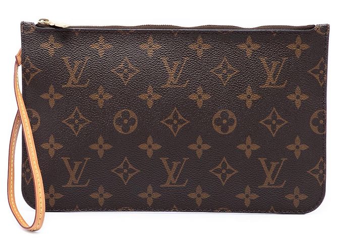 Pouch Louis Vuitton Brown Monogram Neverfull MM Marrone