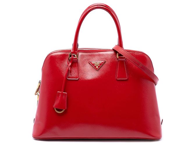 Bolso Prada Promenade Medium de Saffiano Vernice rojo Roja