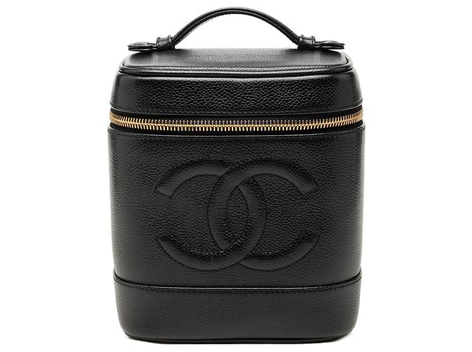 Trousse de maquillage Chanel Black CC Caviar Vanity Case
