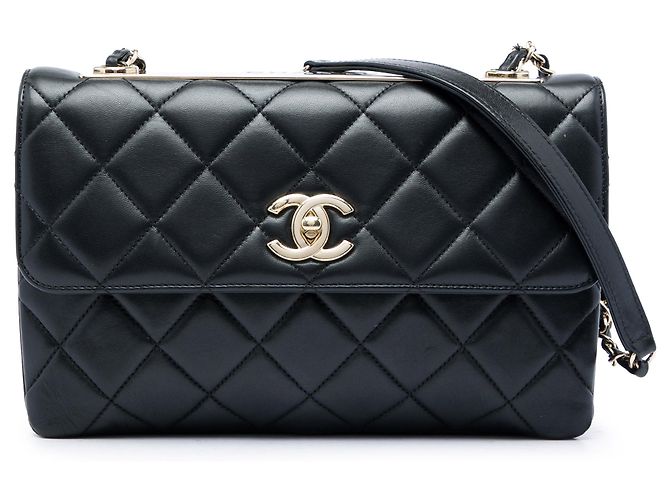 Chanel Black Medium Lambskin Trendy CC Flap Nero