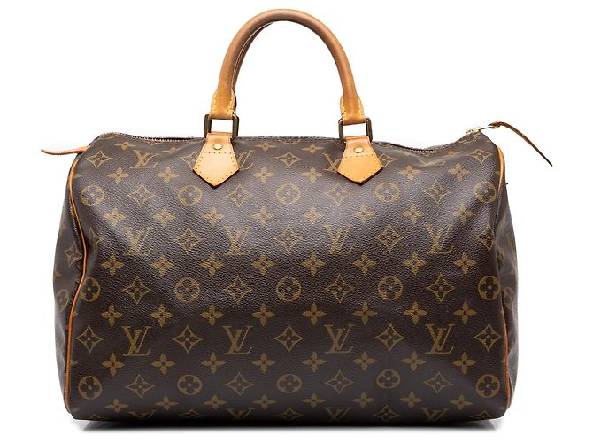 Louis Vuitton Brown Monogram Speedy 35 Marron
