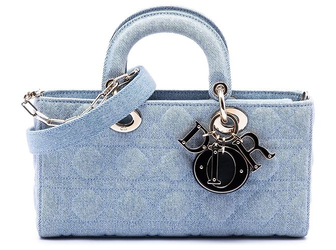 Dior Blue Medium Denim Cannage Lady D Joy Blau