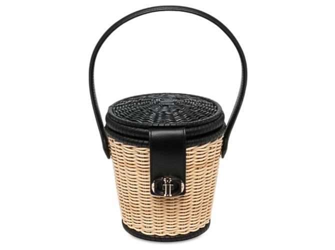 Bolso Bucket Dior de Mimbre Beige CD