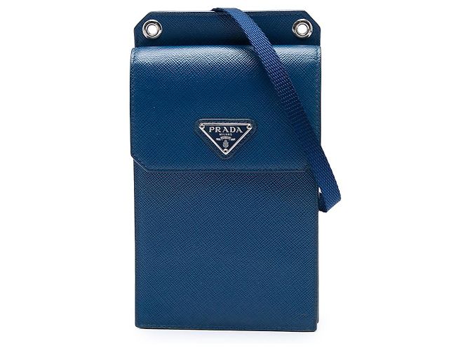 Coque pour smartphone Prada en Saffiano bleu