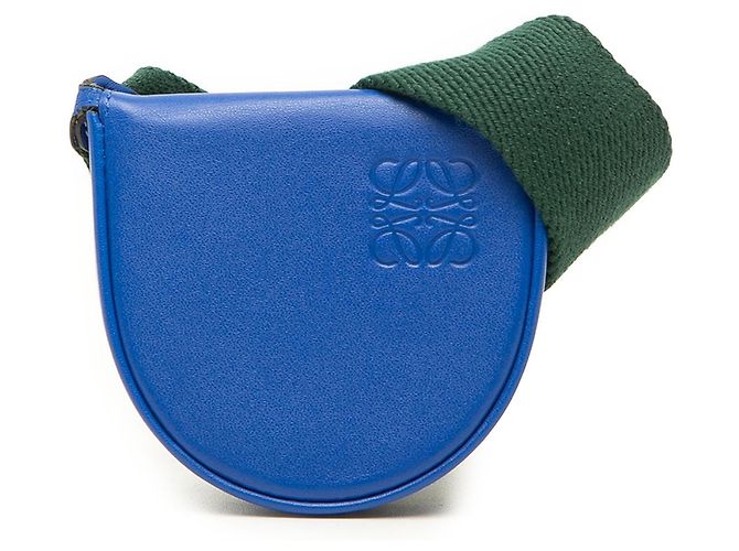 LOEWE Mini Borsa Heel Pouch in pelle di vitello morbida blu