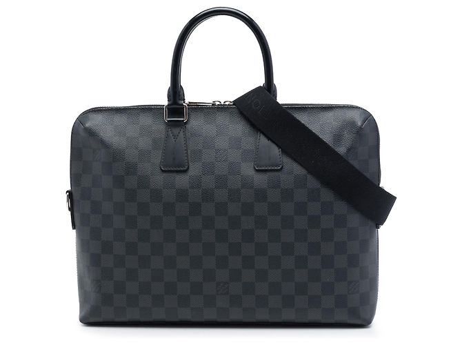 Louis Vuitton Black Damier Graphite Porte Documents Jour Nero
